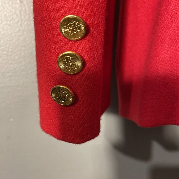 Haberdashery by Personal Women's Red Wool Blazer Size 10‎ Vintage - Picture 6 of 7
